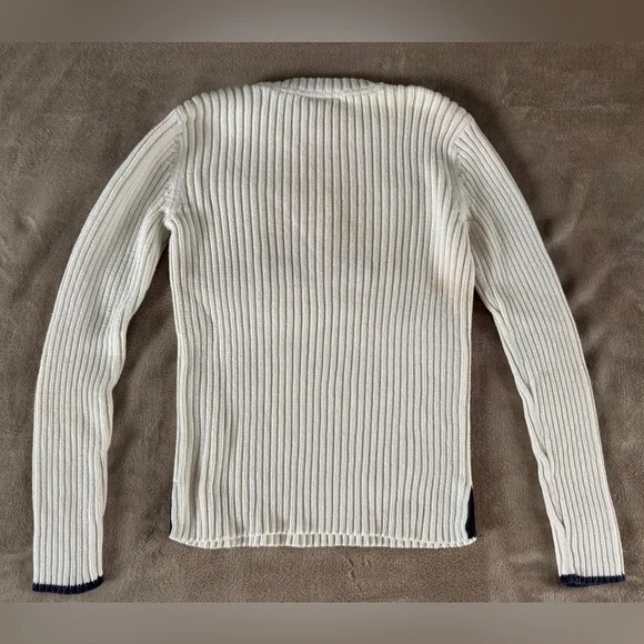 Ralph Lauren Polo Jeans Flag Sweater Ivory USA Preppy Vintage 90s - Picture 12 of 14